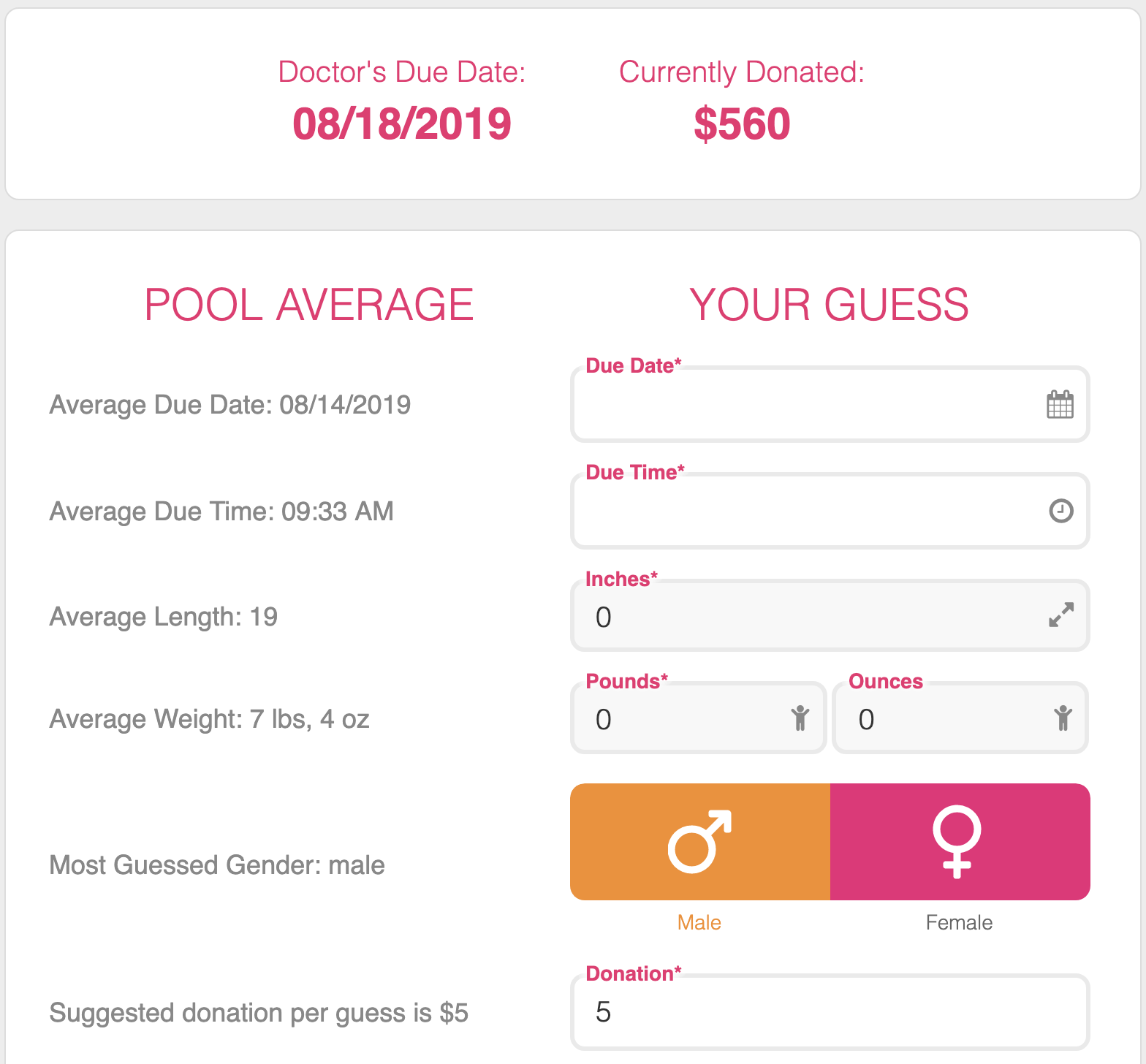 Baby due 2025 date pool template